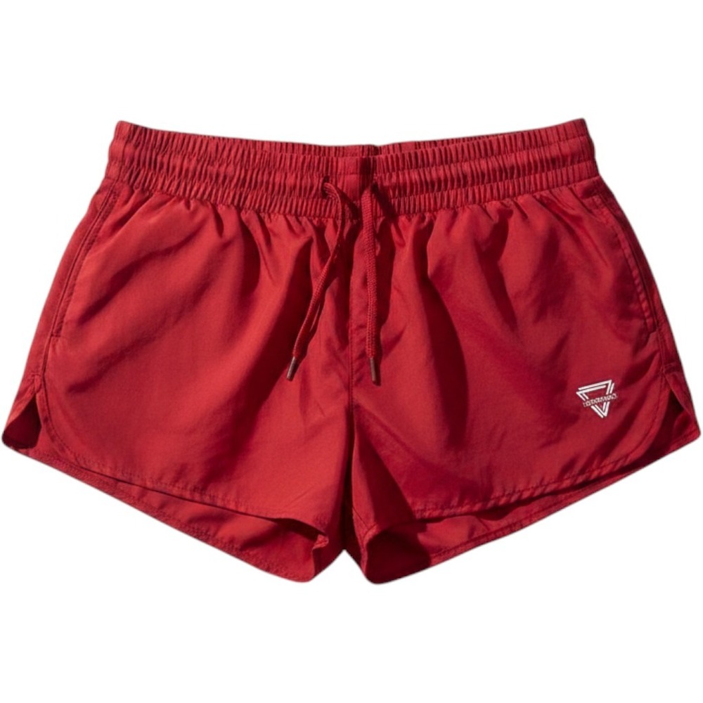 Luogongzi Red Double Layer Athletic Running Shorts Women Size Large